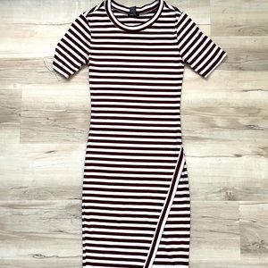 Red & white stripped dress